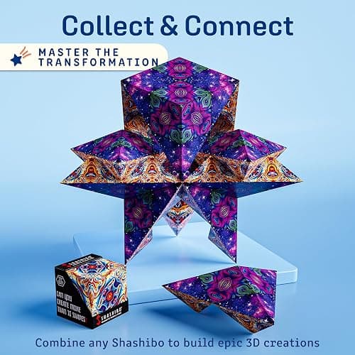 Shashibo Shape Shifting Box - Award-Winning Fidget Toy w/ 36 Rare Earth Magnets - Fidget Cube Transforms Into Over 100 Shapes, Sensory Toy Gift for Kids, Teens, and Adults (Spaced Out) thumbnail 6