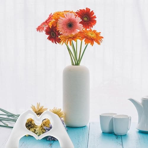 Small Heart Hands Sculpture Decor for Living Room Bedroom Bookshelf Coffe Table and Office Display, Love Finger Statue Modern Aesthetic Home Decor, Unique Gift for Wedding Christmas Birthday (White) thumbnail 2