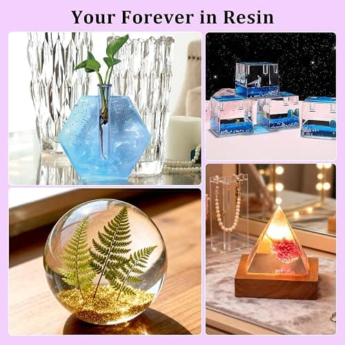 K KERNOWO Epoxy Resin Kit with Light for Beginners, Resin Kit and Molds Complete Set DIY Crafts for Adults Women, Epoxy Set with Vase Mold, 3D Dried Flowers, Measuring Cups and Resins Supplies-20OZ thumbnail 6
