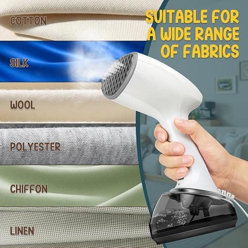 Rolipo Handheld Steamer for Clothes 1200W, Clothes Steamer with Large 360ml Water Tank, Fast Wrinkle Remover Portable Garment Steamer, Ideal for Home, Office, Travel, White thumbnail 4