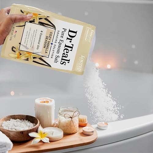 Dr Teal's Epsom Salt Magnesium Soak, Limited Edition Cozy Vanilla Season, 3lbs thumbnail 7