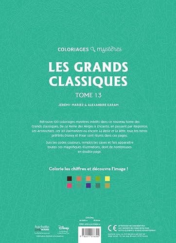 Coloriages mystères Disney - Grands classiques Tome 13: Colorie les chiffres et découvre l'image thumbnail 2