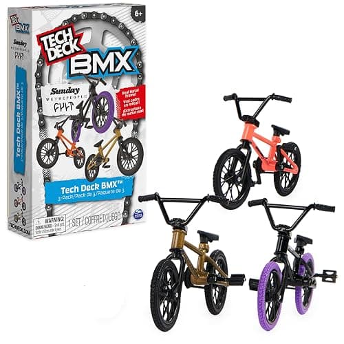 Tech Deck, BMX Finger Bike 3-Pack, Collectible and Customizable Mini BMX Bicycle Toys for Collectors, Kids Toys Ages 6 and Up (Amazon Exclusive) - Image 1