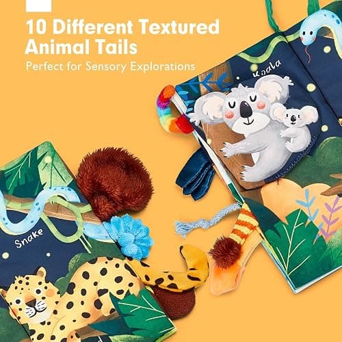 hahaland Baby Books 0-6 Months,Infant Tummy Time Toy Sensory Toys 6 to 12 Months Touch Feel Book Travel Toy Gifts for Boy Girl 0-3 Month Baby Shower Christmas Birthday Gifts Stocking Stuffers (Single) thumbnail 6