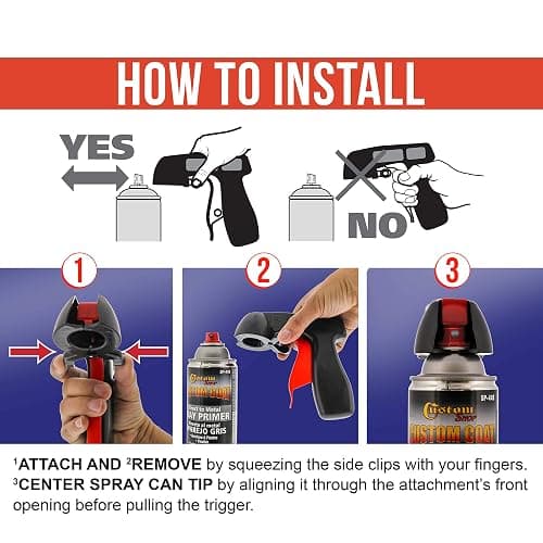 Instant Aerosol Trigger Handle (Pack of 2), Instantly Converts Spray Cans into Spray Guns - Full Hand Grip, Reusable, Easy to Clip-On & Off - Universal Fit, Use on Spray Paint, Adhesives, Lubricants thumbnail 4
