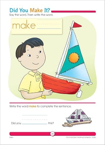 School Zone Sight Word Fun Workbook: 64 Pages, 1st Grade, Word Recognition, Spelling, Letter Sounds, Context Clues, Categorizing, Ages 6 to 7 (I Know It! Book Series) thumbnail 6