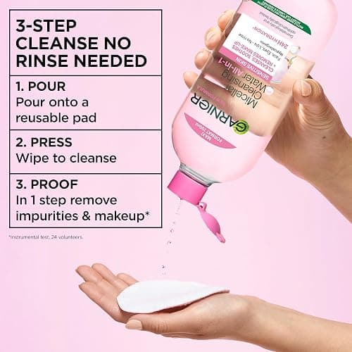 Garnier Micellar Water 700ml, All-in-One Face Cleanser & Makeup Remover | Gentle Face and Eye Makeup Remover Suitable For All Skin Types Even Sensitive Skin, Soothing Formula, Dermatologically Tested thumbnail 10