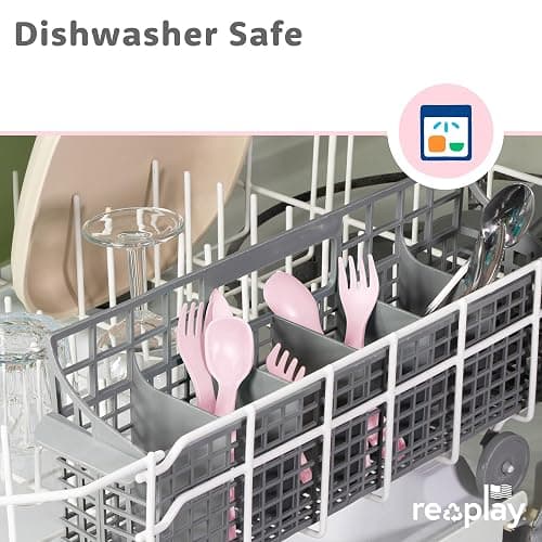 Re-Play Toddler Forks and Spoons Set - 4x4 Utensils Set for Kids - Dishwasher and Microwave Safe - Made in USA - Set of 8-5.8" x 1.2" x 0.2" - Princess thumbnail 8