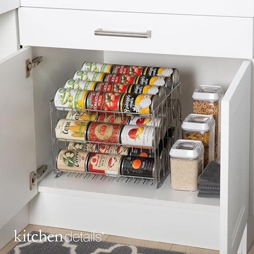 Kitchen Details 3 Tier Can Organizer | Canned Food Storage Rack | Kitchen Cabinet and Pantry Organization | Holds 36 Cans | Space Saving | Chrome thumbnail 4