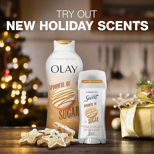 Secret Aluminum Free Deodorant for Women, 48hr Odor Protection with Pro-Hyaluronic Acid, PH Balancing Minerals, Holiday Dry Solid, Spoonful of Sugar with Glazed Crème & Vanilla Custard Scent, 2.4 oz thumbnail 3