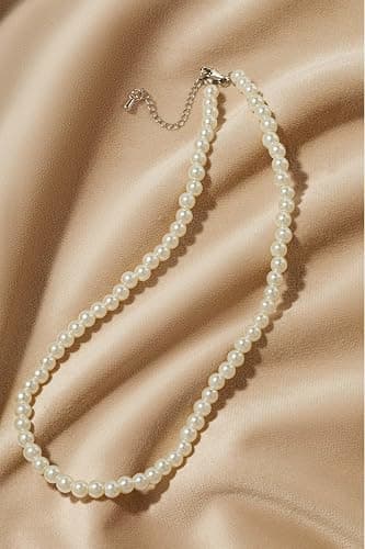 BABEYOND Collier Ras du Cou-Perles d'Imitation pour Femme Collier Court Rond Perle Simple pour Mariage Valentin Blanc thumbnail 5