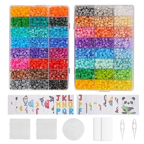 Artkal Fuse Beads Kit 9600 Pieces 5mm Melty Beads Kit, with 100 Patterns 4 Pegboards 2 Tweezers 2 Ironing Paper, Compatible Perler and Hama Beads thumbnail 7