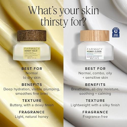 Farmacy Ceramide Face Moisturizer - Honey Halo Hydrating Facial Moisturizer for Dry Skin - Plumps, Soothes + Restores Skin with Potent Ceramides + Buckwheat Honey for a Dewy, Healthy Glow (50ml) thumbnail 4