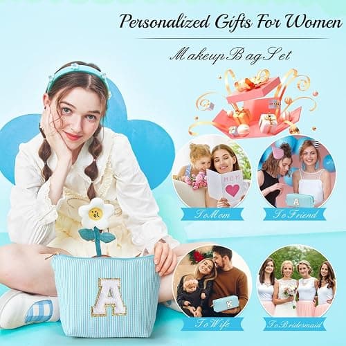 YOOLIFE Makeup Bag for Girls Teen Girl - Personalized Cute Makeup Pouch for Girlfriend Bridesmaid Wife | Cosmetic Travel Toiletry Bag for Friend | Birthday Gift Idea for Her Mom Gifts for Teen Girls K thumbnail 6