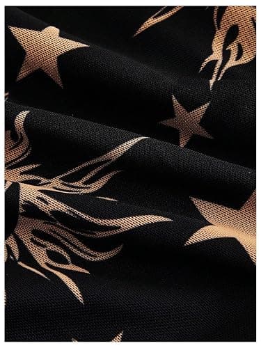 Floerns Women's Plus Size Vintage Graphic Mesh Long Birthday Goth Dresses | Spaghetti, Cowl Neck, Wedding Guest, Cocktail, Party, Y2k, Formal, Celestial Dress thumbnail 2