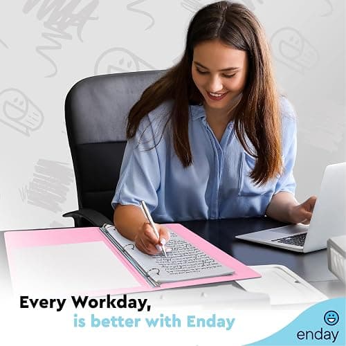 Enday 1.5 Inch Binder, Pink - 1.5 Inch 3 Ring Binder, Round Ring Pastel with Clear View Cover for Letter Size 8.5 x 11'' Paper & 2 Inside Pockets, Ideal for School Supplies, Office, and Home thumbnail 7