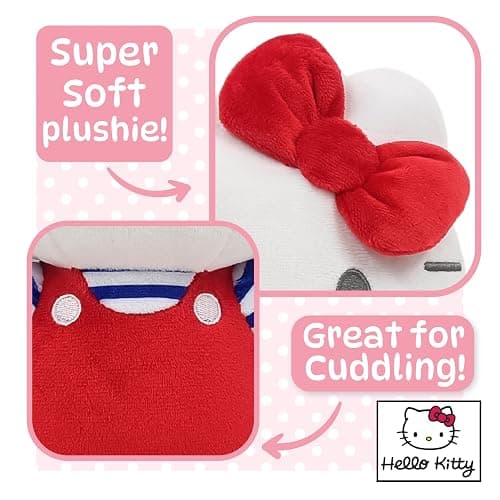 Simply Toys Official Hello Kitty Plush Doll 30cm | Soft Sanrio Licensed Stuffed Toy in Red Overalls | Collectible Hello Kitty Plushie for Girls, Teens, Kids, Adults & Fans Idea & Room Decor thumbnail 3