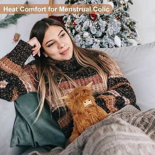 SuzziPals Heatable & Coolable Highland Cow Stuffed Animals Plushie, Microwavable Heating Pad for Soothing & Relaxation, Lavender Scented Cattle Plush Toys for Stress Relief, Stuffed Cow Gifts thumbnail 5