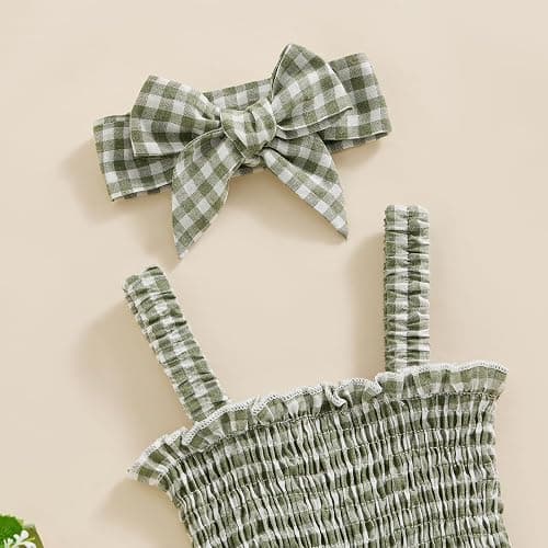 FOMOYUU Infant Newborn Baby Girl Ruffle Sleeveless Romper Summer Clothes Outfit with Cute Floral Print Jumpsuit thumbnail 5