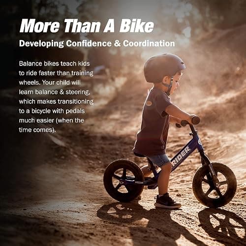 Strider 12” Sport Bike - No Pedal Balance Bicycle for Kids 1 to 4 Years - Includes Safety Pad, Padded Seat, Mini Grips & Flat-Free Tires - Tool-Free Assembly & Adjustments thumbnail 2