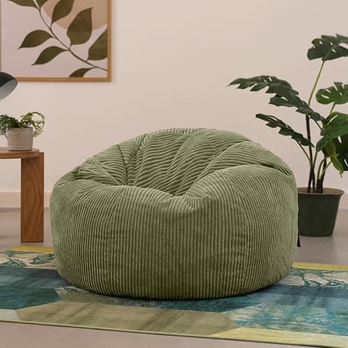 Icon Kingston Sitzsack Cord, Salbeigrün, Sitzsack Erwachsene mit Füllung, Bean Bag, Cord Sessel, Lounge Sessel, Lounge Stuhl, Schlafzimmer, Wohnzimmer, Wohnzimmer Möbel thumbnail 4