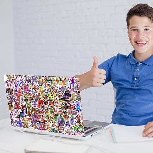 Pounchi Horror Thrilling Stickers (200 Pcs) Cartoon Gaming PVC Sticker, Gifts for Laptop Water Bottle Skateboard Party Supplies Decorations Teens Kids thumbnail 2