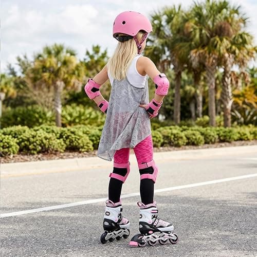 Lightning Adjustable 4 Sizes Inline Skates with Full Light up Wheels | Adjustable Roller Blades for Girls Boys Kids Ages 4-8 8-12 Inline Skates with Birthday Gift for Women Men Beginners thumbnail 3