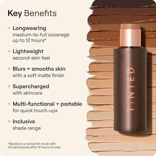 Live Tinted HUESTICK Complexion Stick - Medium-to-Full Buildable Coverage - Soft Matte Finish - Multitasking Makeup Stick - Lightweight, Creamy Formula - Shade 06 thumbnail 3