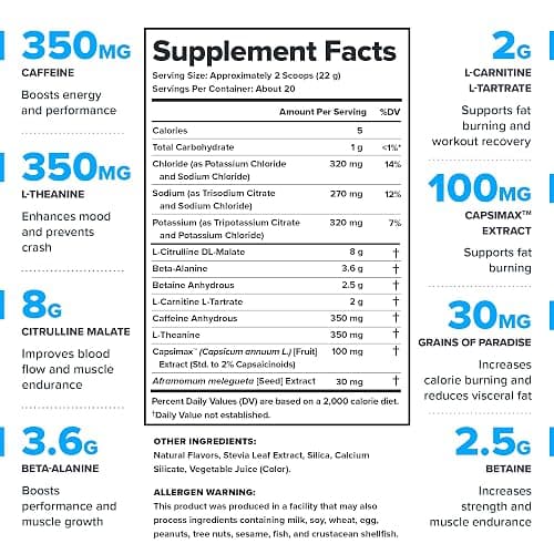 LEGION Pulse+ Burn Thermogenic Pre Workout Powder - High Stimulant Energy - L-Carnitine, Citrulline Malate, Beta Alanine, Capsimax - Nitric Oxide Booster - Pink Lemonade, 20 Servings thumbnail 2
