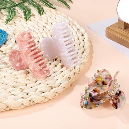 WILLBOND 6 Pieces Medium Hair Claw Clips for Thin Hair 2.6 Inch Tortoise Shell Clip Banana Jaw Hairpin French Style Barrettes Head Accessories for Women Girls(Stylish Patterns) thumbnail 4