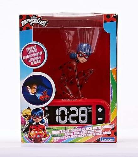 LEXiBOOK - Miraculous Digital Alarm Clock with Night Light Snooze, Clock, Luminous Ladybug, Red Colour - RL800MI thumbnail 10