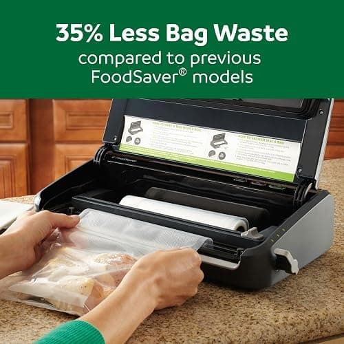 FoodSaver Vacuum Sealer Machine, Automatic Bag Detection, Sous Vide Friendly, with sealer bags, roll, handheld vacuum sealer, black thumbnail 7