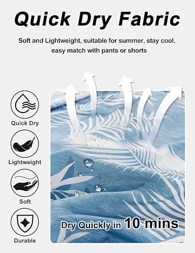 BOJIN Men's Hawaiian Shirts Short Sleeve Button Down Casual Shirts Summer Printed Tropical Floral Aloha Beach Shirts thumbnail 6