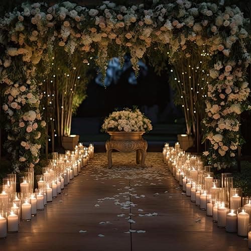 Shihanee 144 Pcs Pillar Candles and Glass Cylinder Vases Clear Cylinder Holders for Slim Pillar Candles Table Decoration (White) thumbnail 8
