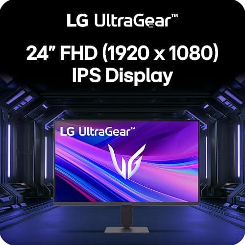 LG 24G411A-B 24-inch Ultragear Full HD (1920 x 1080) IPS Gaming Monitor, 144Hz (O/C), 1ms MBR, NVIDIA G-Sync Compatible, AMD FreeSync, HDR10, HDMI, DisplayPort, Slim Stand, Black thumbnail 2