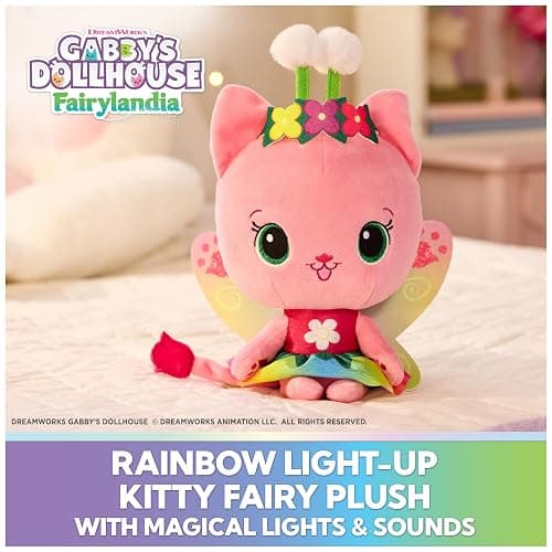 Gabby’s Dollhouse Fairylandia Official Rainbow Light-Up Kitty Fairy Plush, Cat Stuffed Animal, Sensory Toys for Ages 3 & Up thumbnail 2