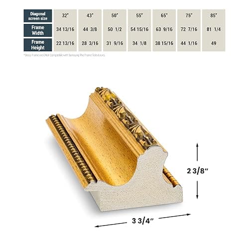 Frame My TV Deco TV Frames - Ornate Gold Smart Frame Compatible ONLY with Samsung The Frame TV and Pro (43", Fits 2021-2025) thumbnail 7