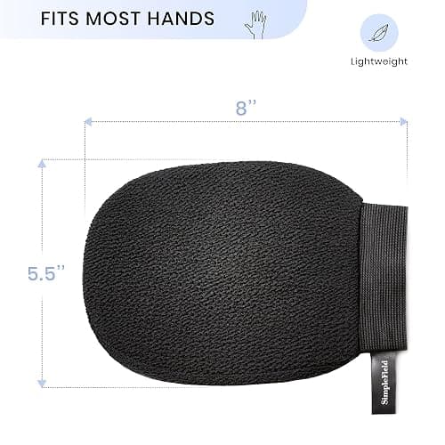 SimpleField Korean Exfoliating Mitt for Remove Dead Skin. 2 Pack 100% Viscose Kessa Deep Exfoliating Gloves for Body Scrub, Keratosis Pilaris and Self Tanning Removal. Easily Smooth Skin Surface. thumbnail 5