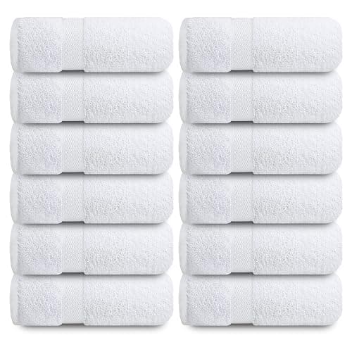 Infinitee Xclusives Luxury Wash Cloths for Showering [13x13] – 100% Cotton Washcloths [Pack of 12], Soft and Absorbent Face Towels for Bathroom Wash Clothes, Gym, and Spa (Brilliant White) thumbnail 7
