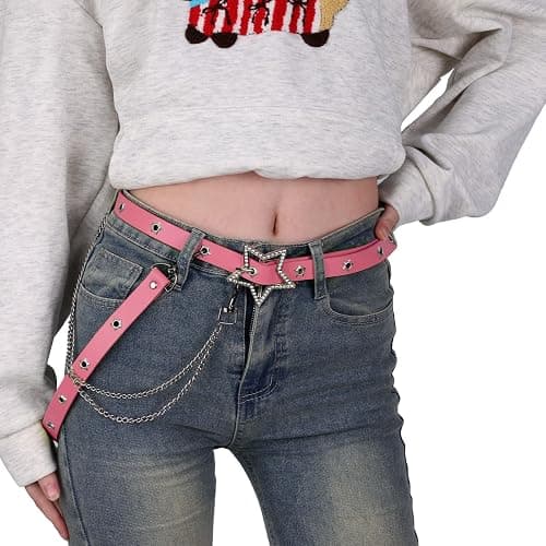 EpicCos Y2K Aesthetic Colorful Faux Leather Belt, Adjustable Star Decor Dopamine Waist Belt Street Style for Female thumbnail 4