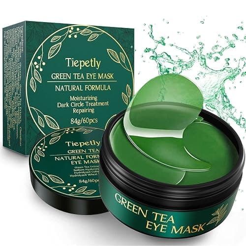 Tiepetly Under Eye Masks, Collagen Eye Mask, Green Tea Eye Patches for Puffy Eyes 60 pcs, Under Eye Patches for Dark Circles and Puffiness, Hydrating Eye Mask Skincare, Eye Gel Pads for Eye - Image 1