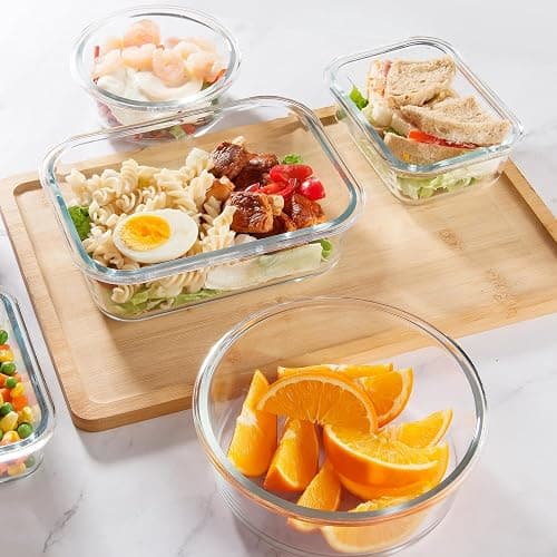 C CREST 12 Pack Premium Glass Food Storage Containers with lids Set | Freezer/Oven/Dishwasher Safe Food Storage Containers for Pantry and Kitchen | Meal Prep Container for Lunch thumbnail 7