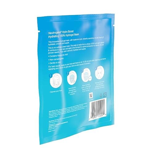 Neutrogena Hydro Boost Moisturizing & Hydrating 100% Hydrogel Sheet Mask, Face Mask for Dry Skin with Hyaluronic Acid, Gentle & Non-Comedogenic, 1 oz, 12 Pack thumbnail 11