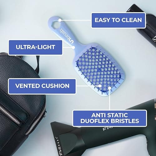FHI Heat UNbrush Detangling Brush for Pain-Free Brushing on All Wet or Dry Hair Types — Durable DuoFlex Anti-Static Bristles, Lightweight Handle, Vented Hair Brush thumbnail 6
