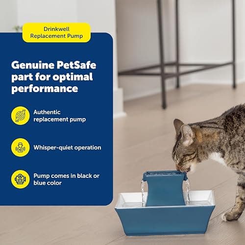 PetSafe Replacement Pump, Submersible, Quiet Operation, Compatible with Drinkwell Ceramic, Stainless Steel, 360 Pet Water Fountains (PAC00-13206) thumbnail 2