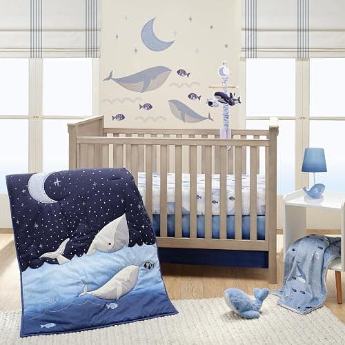 Lambs & Ivy Bubbles & Squirt Soft Plush Blue Whale Stuffed Animal Toy | 10 Inch, Ultra-Soft Plushie with Textured Ribbed Velour Underbelly, All Ages, Machine Washable thumbnail 6