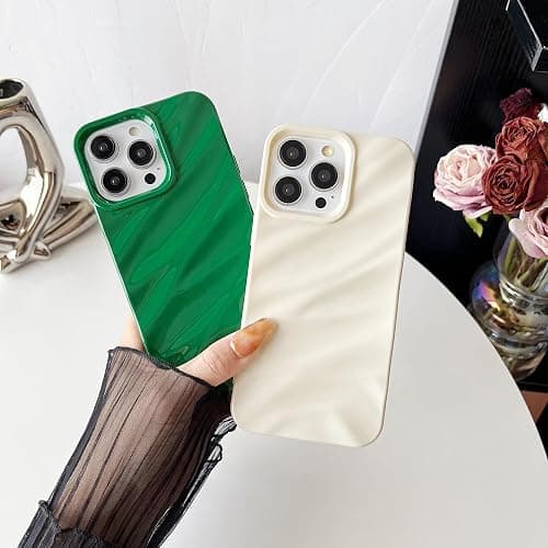 Caseative for iPhone 14 Pro Max Case,Water Ripple Pattern Curly Wave Shape Soft Phone Case (Wine Red) thumbnail 3