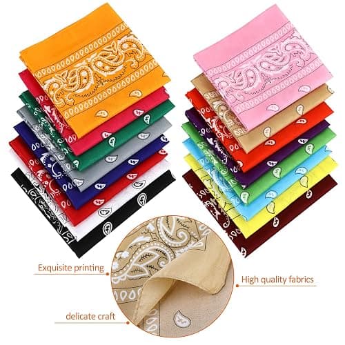 16pcs Bandanas Multi-Purpose Party Outdoor Favor Scarf Headband Handkerchiefs for Women Men Boy Girls thumbnail 2