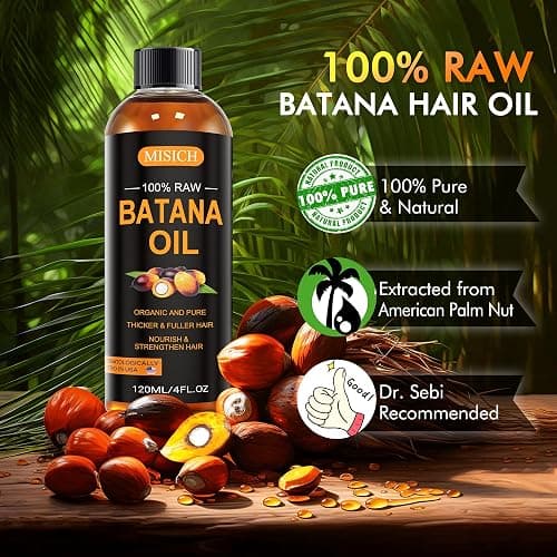 MISICH Raw Batana Oil, 100% Natural Organic Hair Growth Oil for Men & Women, Sourced from Honduras, Pure, Unrefined, Enhances Thickness, Prevent Hair Loss 4 Oz thumbnail 2