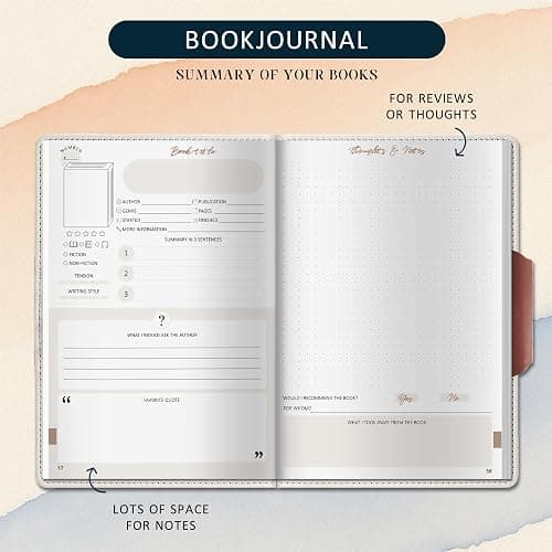 BIROYAL Reading Journal - 52 Reviews, Review and Track Your Reading, 175 Pages Book Reading Tracker Journal for Book Lovers & Readers, A5 Hardcover Reading log thumbnail 3